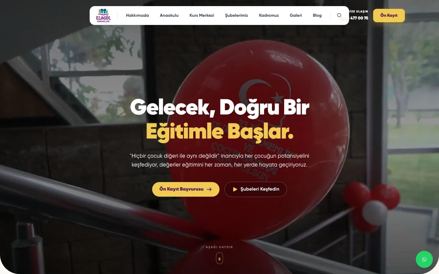 Ela Gül Anaokulları — proje ekran görüntüsü