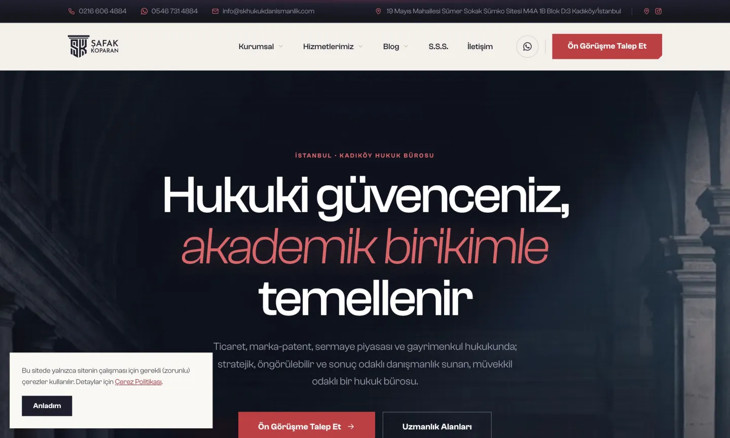 SK Hukuk Danışmanlık — proje ekran görüntüsü
